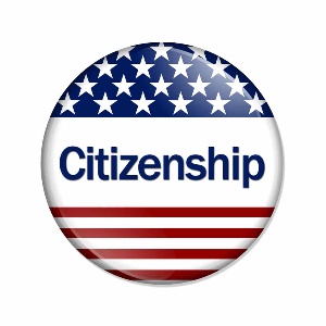 Citizenship American flag button
